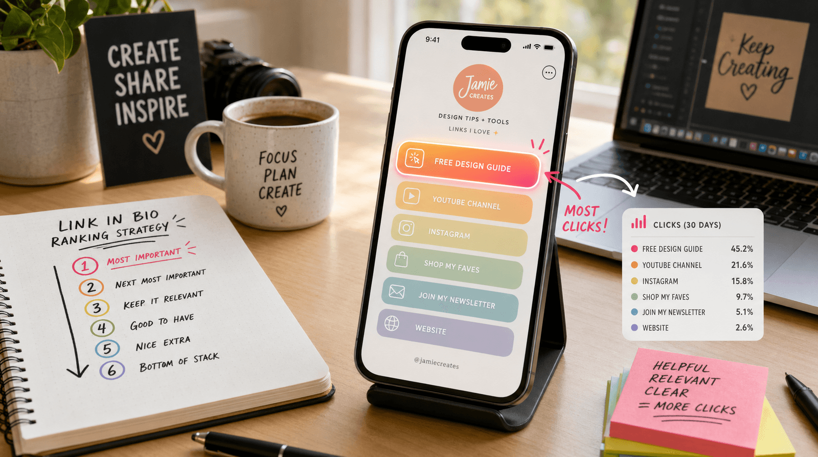 How to Order Your Link-in-Bio Buttons (And the Click-Curve Math That Decides What People Actually Tap)