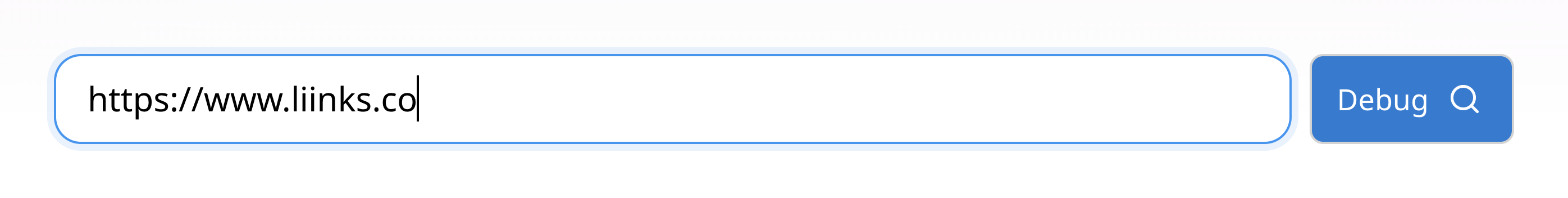The Open Graph Debugger with a URL entered and the Debug button beside it